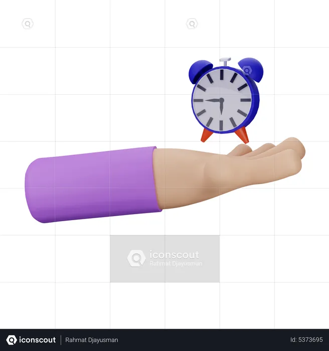 Holding Alarm Clock  3D Icon