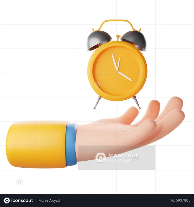 Holding Alarm Hand Gesture  3D Icon