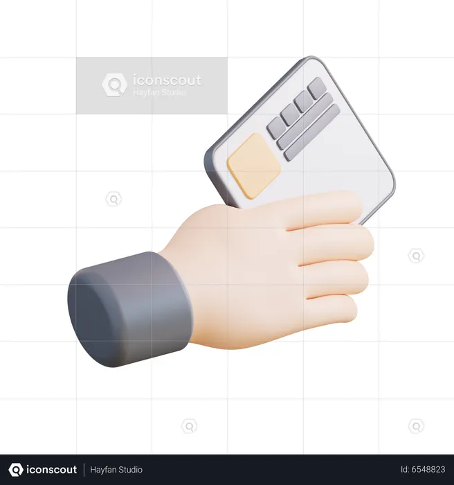 Holding Atm Card  3D Icon