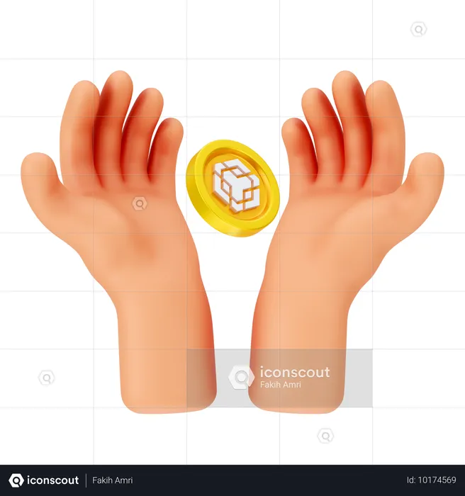 Holding Binance Coin  3D Icon