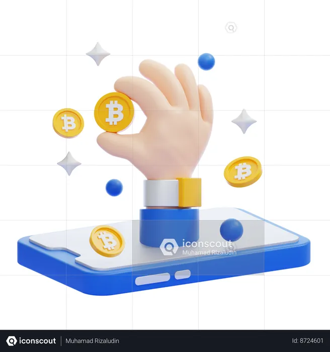 Holding Bitcoin  3D Icon