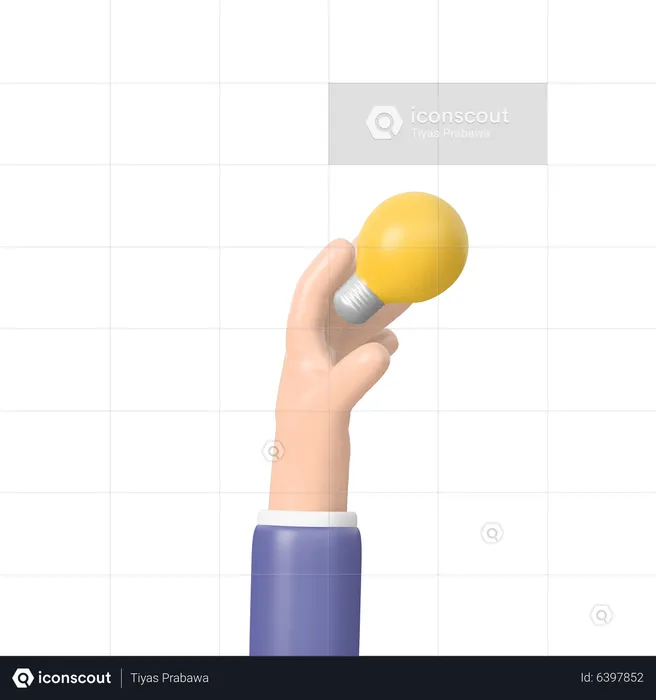 Holding Bulb  3D Icon