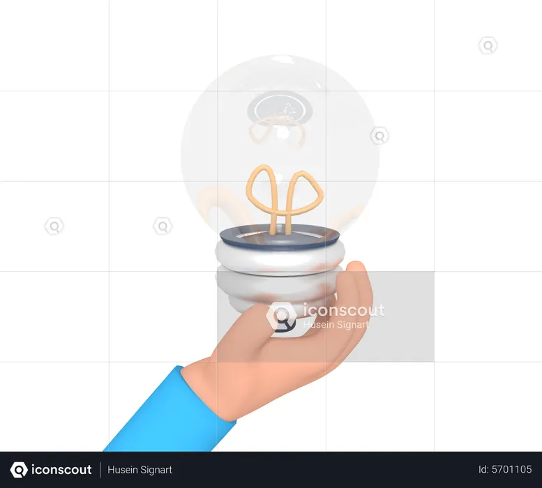 Holding Bulb  3D Icon