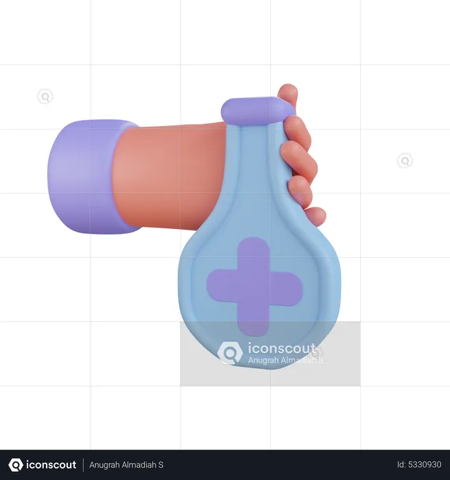 Holding Chemical Flask  3D Icon