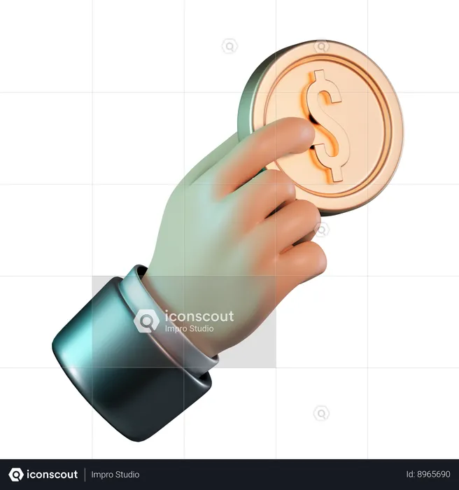 Holding Coin  3D Icon