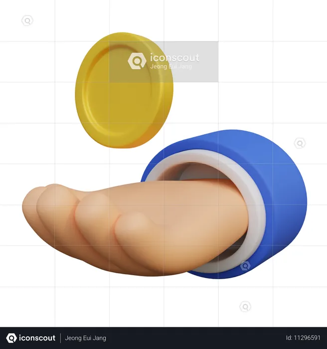 Holding Coin  3D Icon