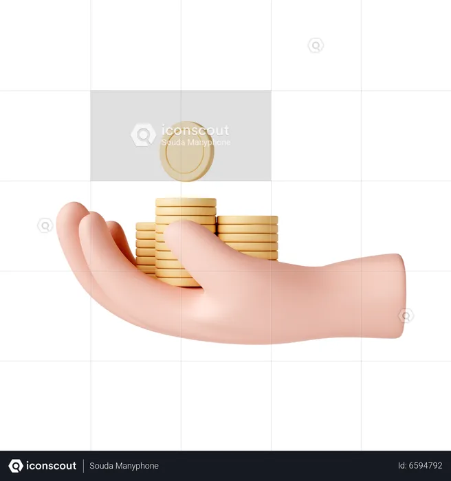 Holding Coins  3D Icon