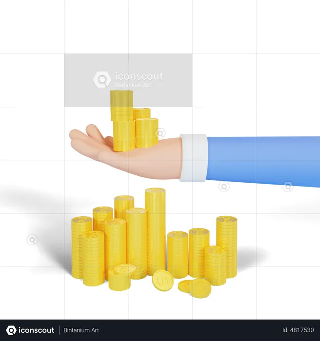 Holding Coins Stack  3D Icon