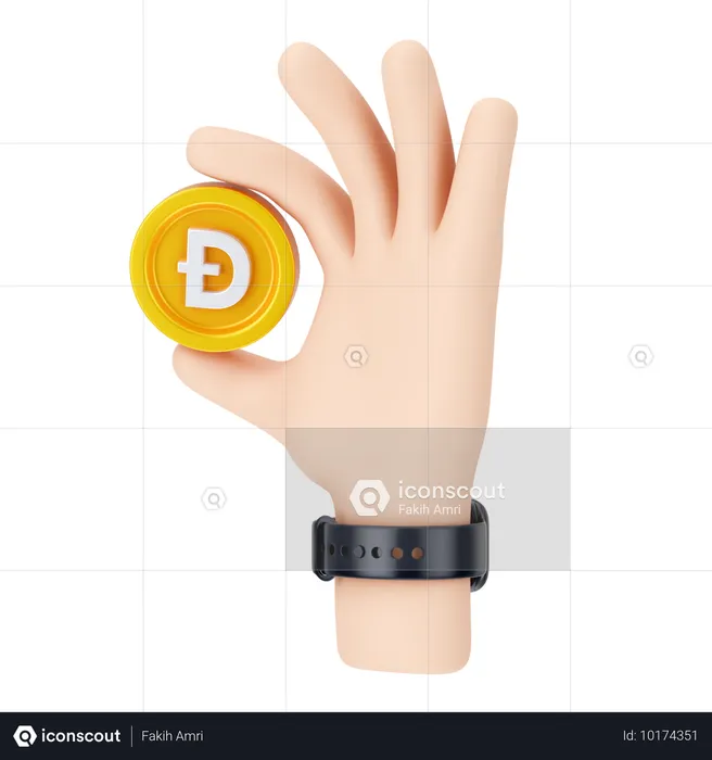 Holding Dogecoin  3D Icon