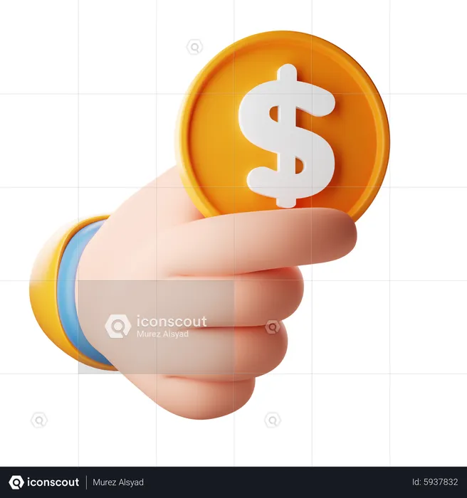 Holding Dollar Hand Gesture  3D Icon