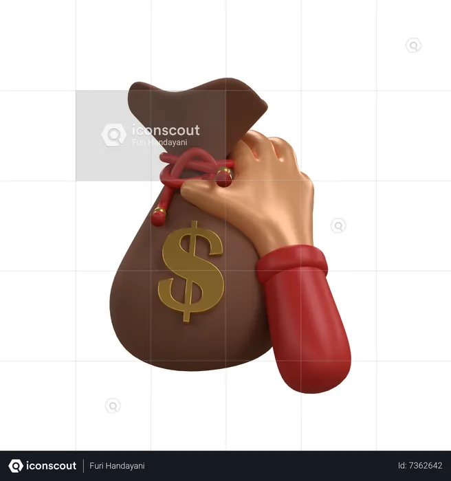 Holding Dollar Sack  3D Icon