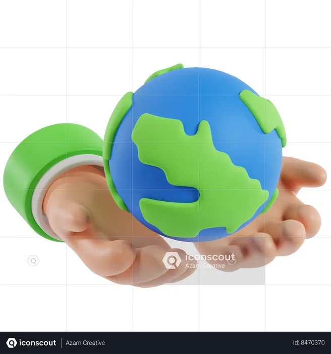 Holding Earth  3D Icon