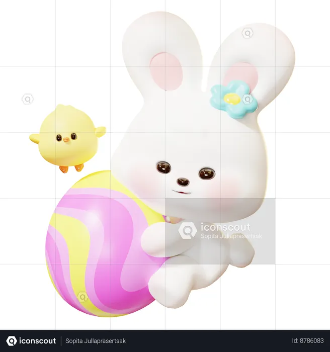 Holding Easter Egg  3D Icon
