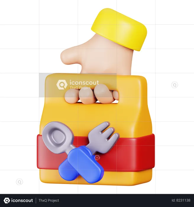 Holding Food Bag  3D Icon