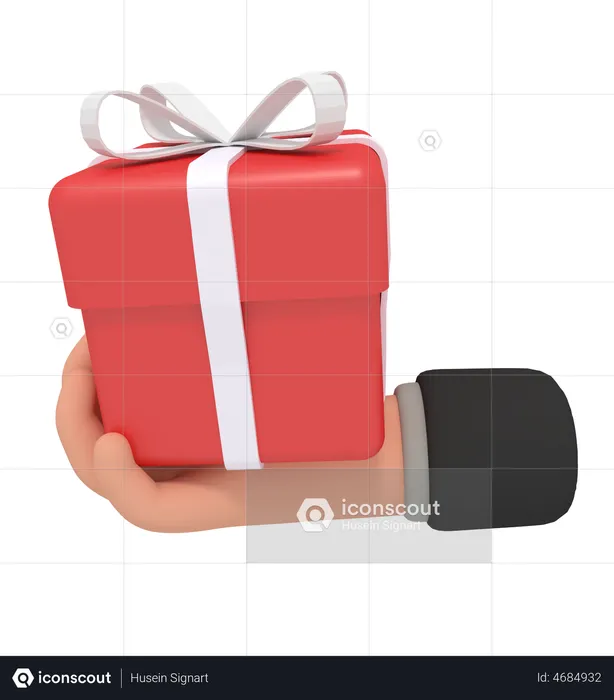 Holding Gift Box  3D Icon