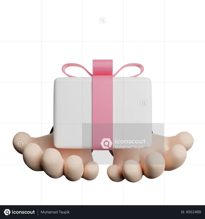 Holding Gift Box Hand Gesture  3D Illustration