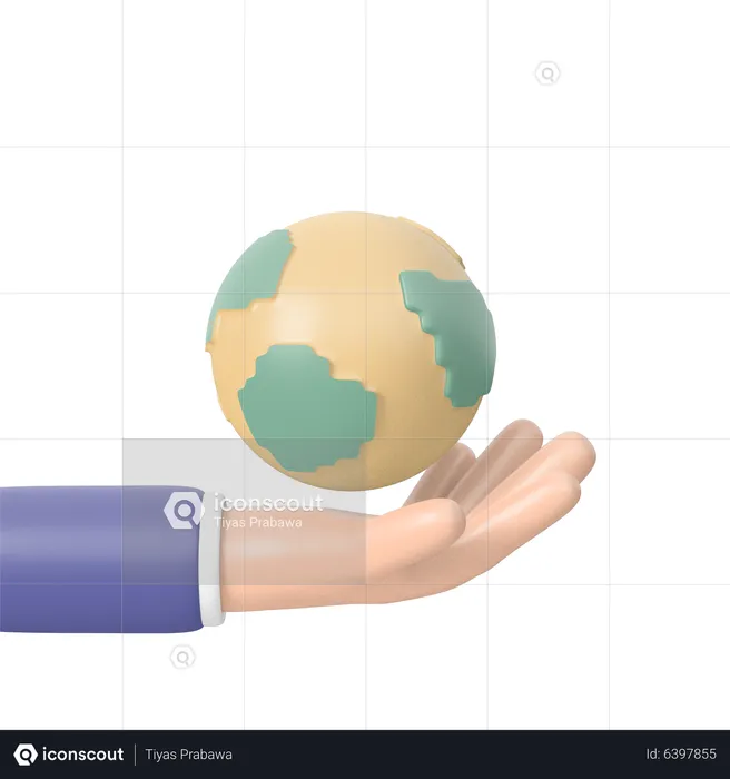 Holding Globe  3D Icon