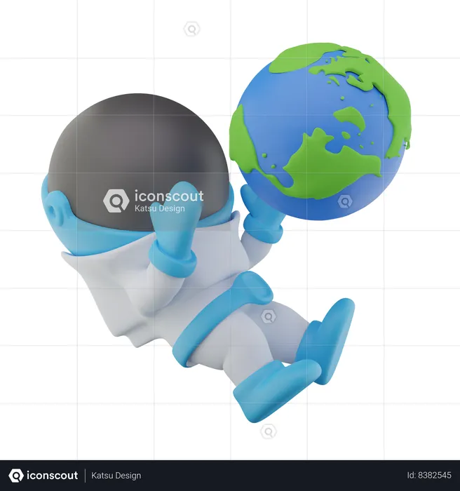 Sosteniendo el globo  3D Icon