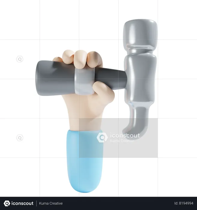 Holding Hammer  3D Icon