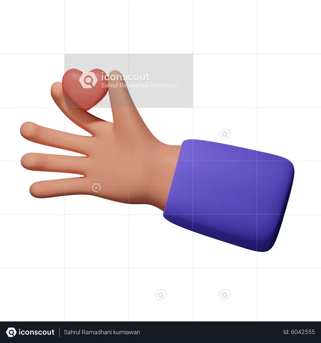 Holding Heart  3D Icon