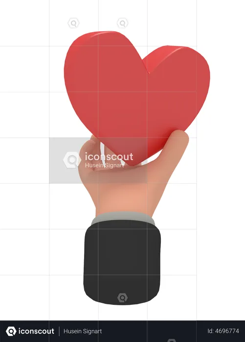 Holding Heart  3D Illustration