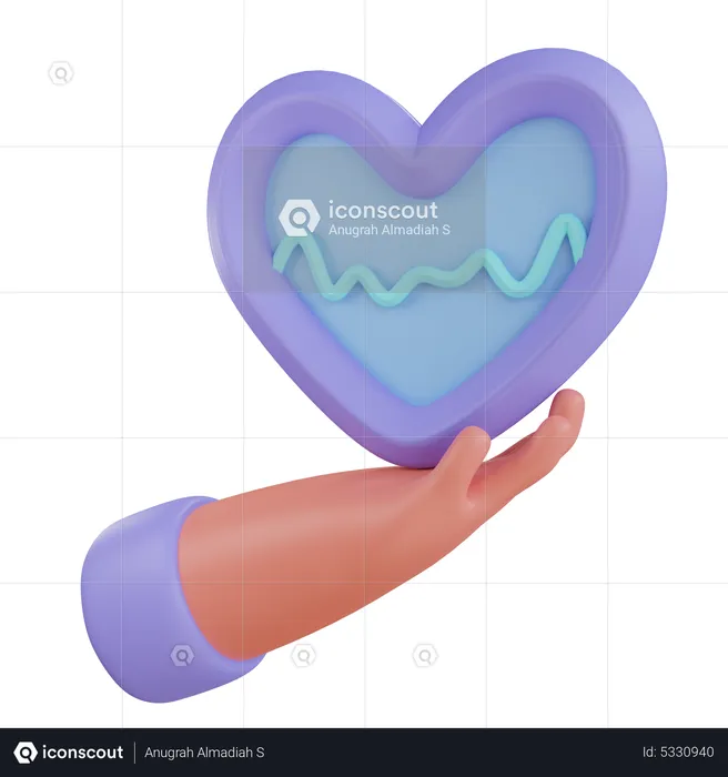 Holding Heartbeat  3D Icon