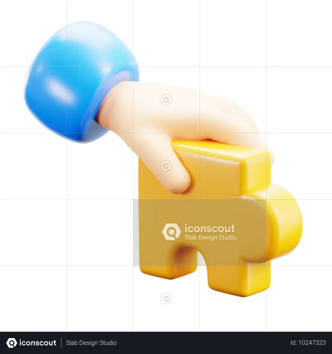Holding Jigsaw  3D Icon