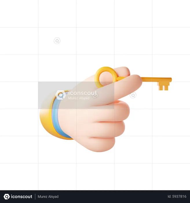 Holding Key  3D Icon