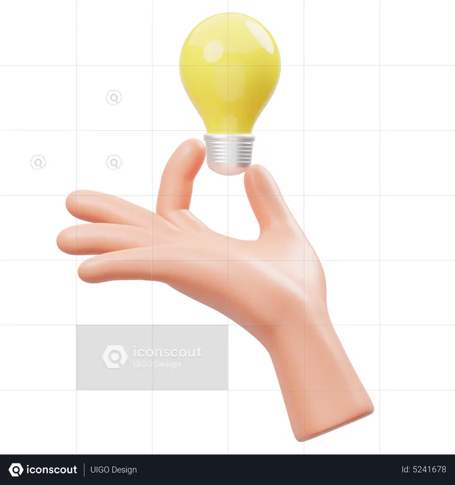 Holding Lamp Hand Gesture  3D Icon