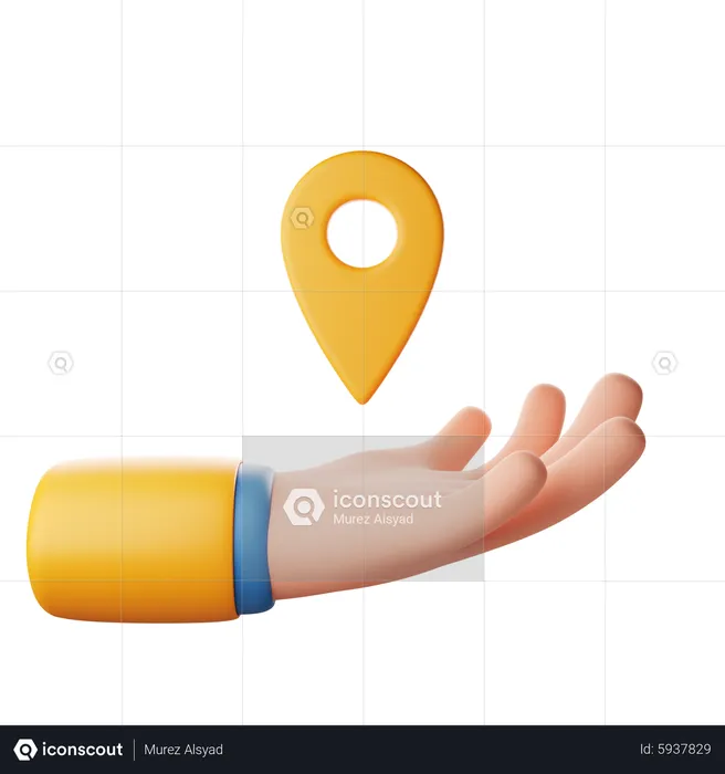 Holding Location Hand Gesture  3D Icon