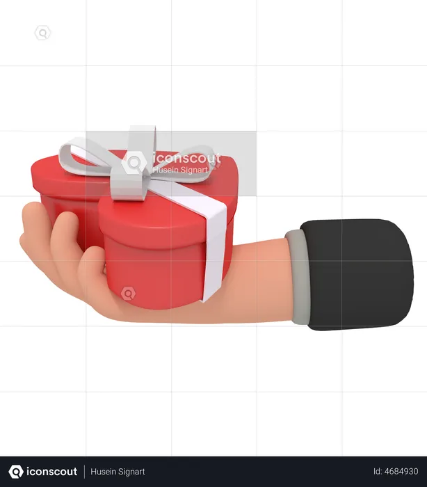 Holding Love Gift Box  3D Icon