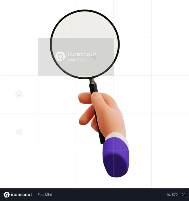 Holding Magnifier  3D Icon