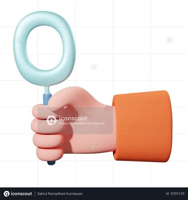 Holding Magnifying Glass  3D Icon