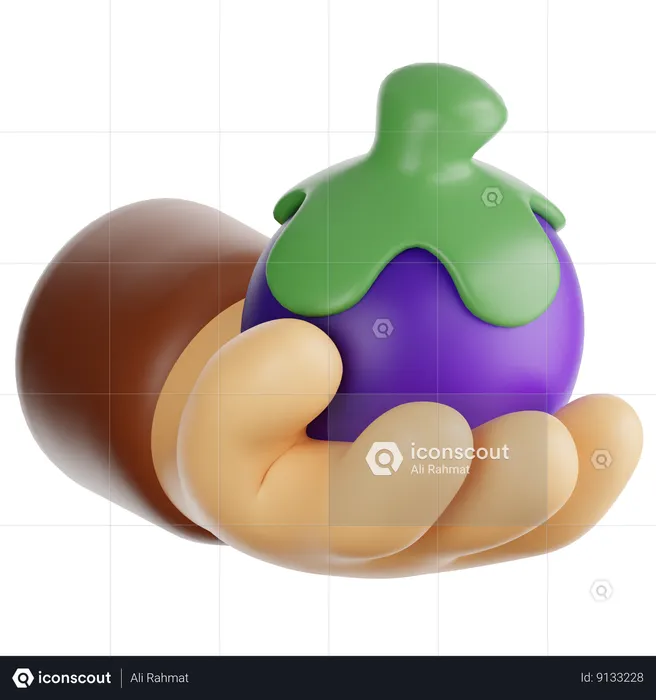Holding Mangosteen  3D Icon