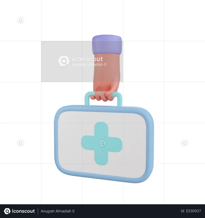 Holding Medical Kit  3D Icon