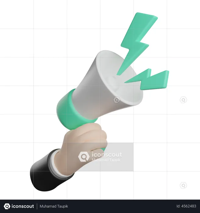 Holding Megaphone Hand Gesture  3D Illustration