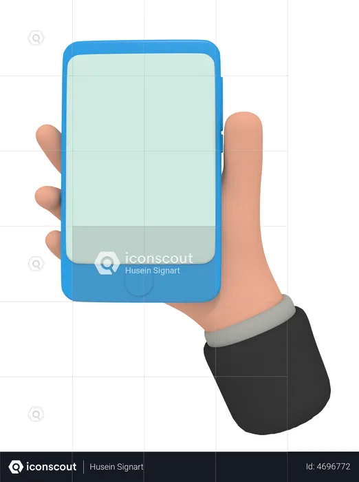 Holding Mobile  3D Illustration