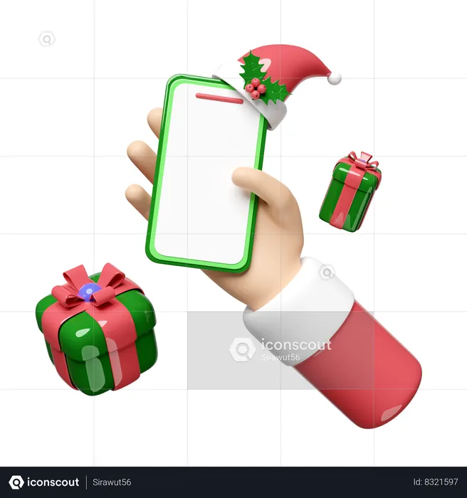 Holding Mobile  3D Illustration