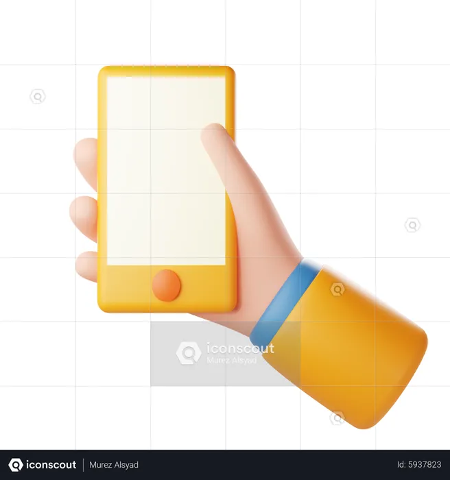 Holding Mobile Hand Gesture  3D Icon