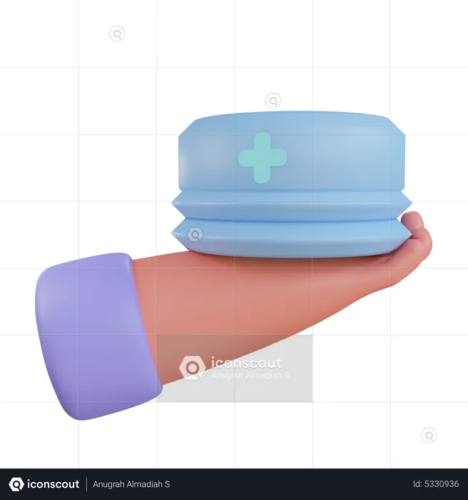 Holding Nurse Cap  3D Icon