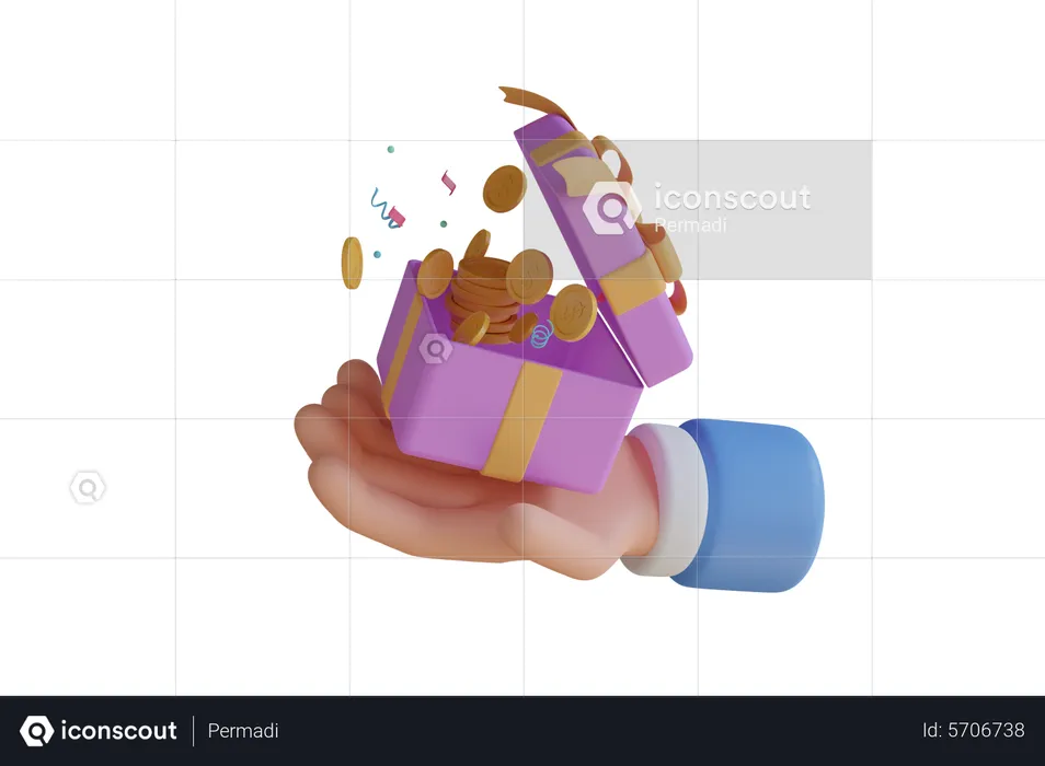 Holding Open Gift  3D Icon