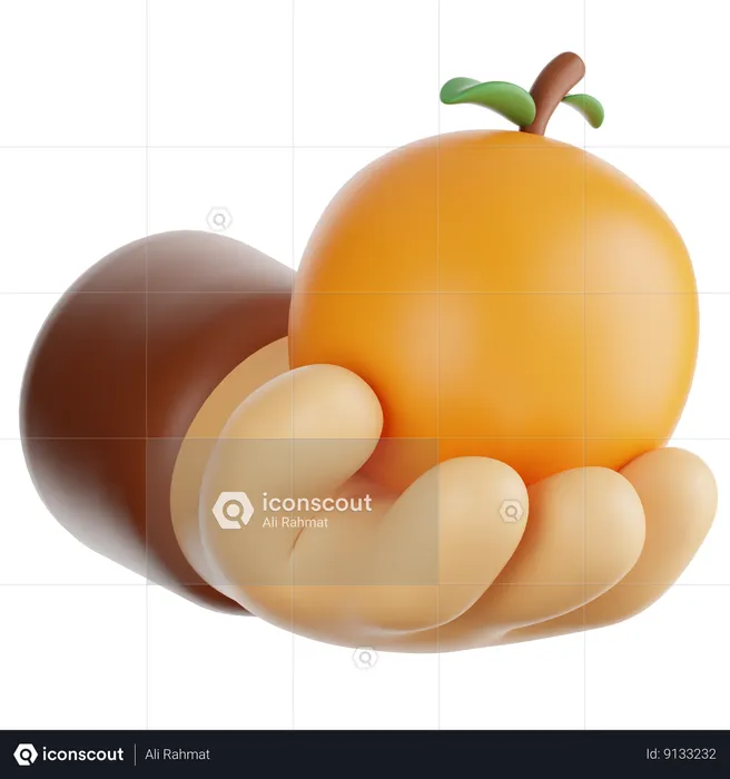 Holding Orange  3D Icon