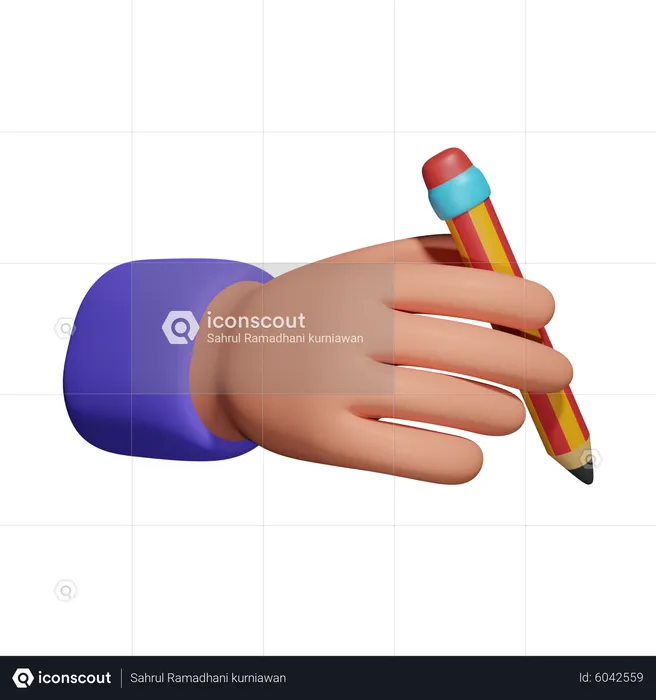 Holding Pencil  3D Icon