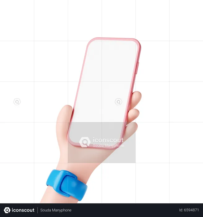 Holding Phone  3D Illustration