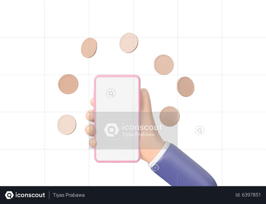 Holding Phone  3D Icon