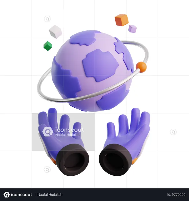 Segurando o planeta  3D Icon