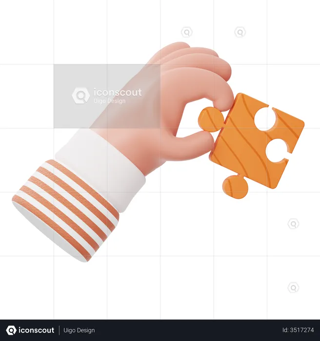 Holding Puzzle  3D Illustration