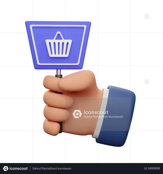 Holding Shopping Sign  3D Icon