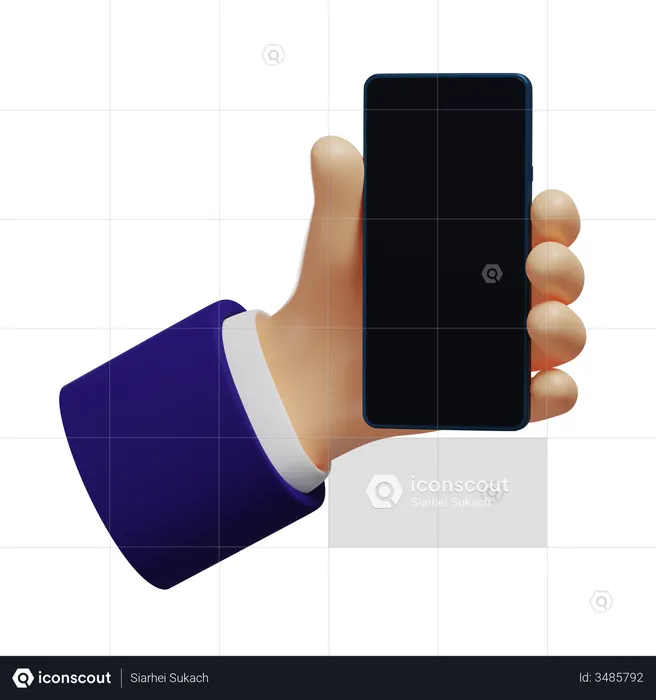 Holding Smartphone  3D Illustration