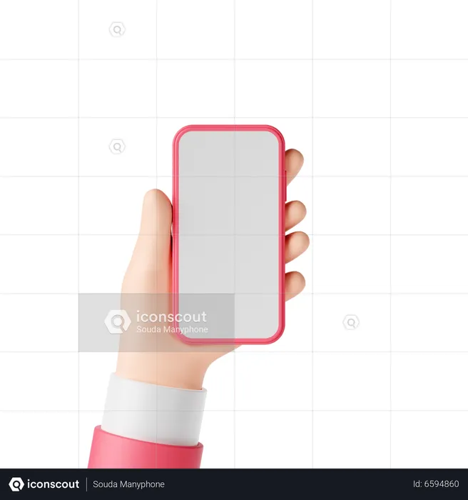 Holding Smartphone  3D Illustration